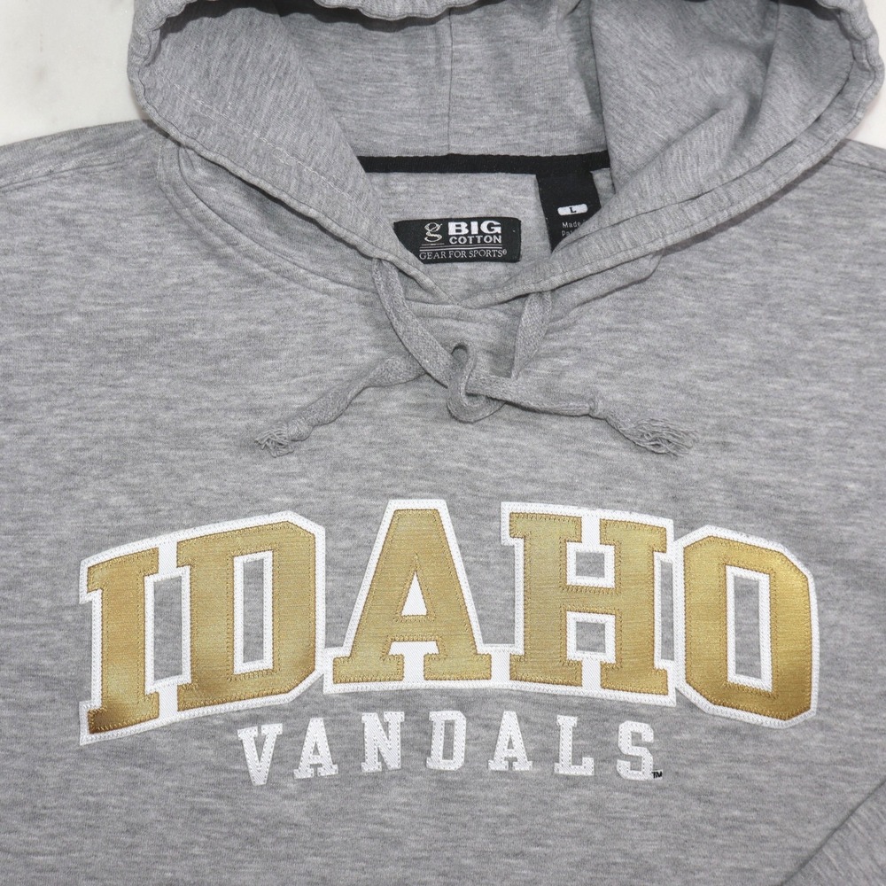 Big Cotton Gear for Sports Idaho Vandals Hoodie Grey Mens Large Embroidered